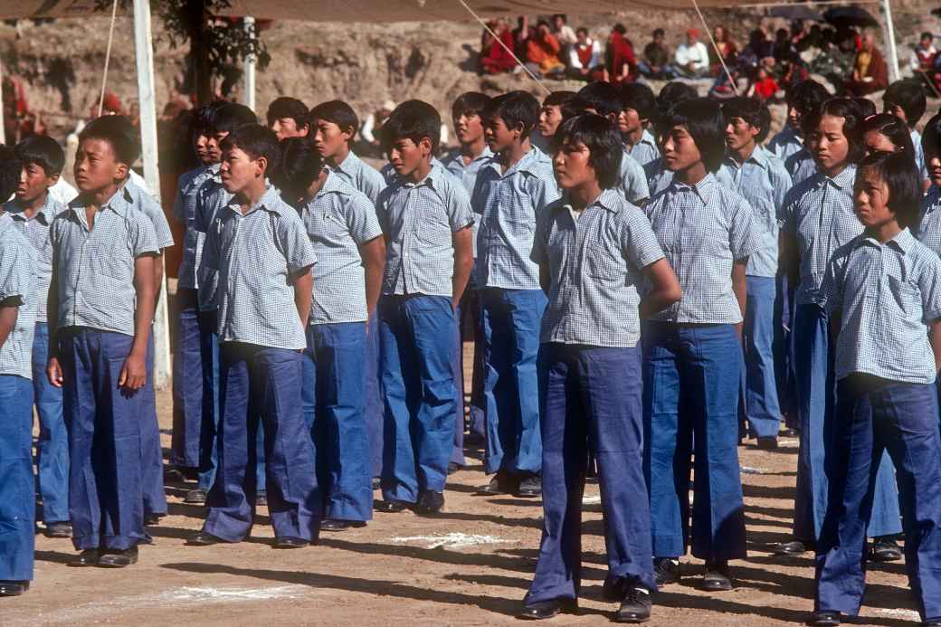 Students lined up