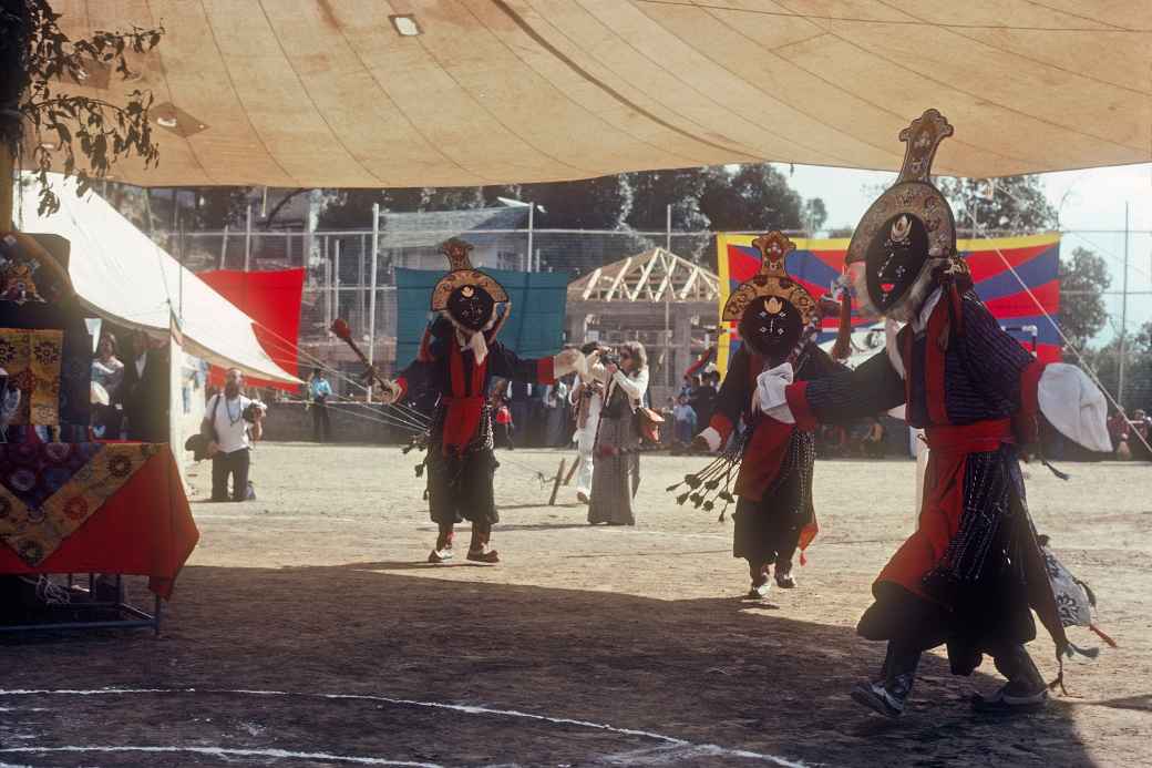 Masked dancers in Tibetan Opera