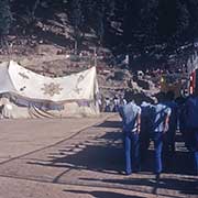 Marching onto festival ground