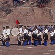 Drum band playing