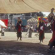 Masked dancers in Tibetan Opera