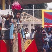 Woman in classic Tibetan dress