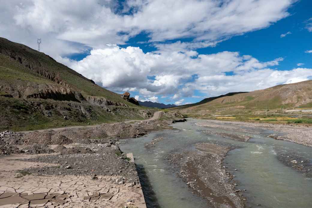 Along river