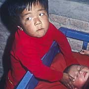 Two young Tibetan children