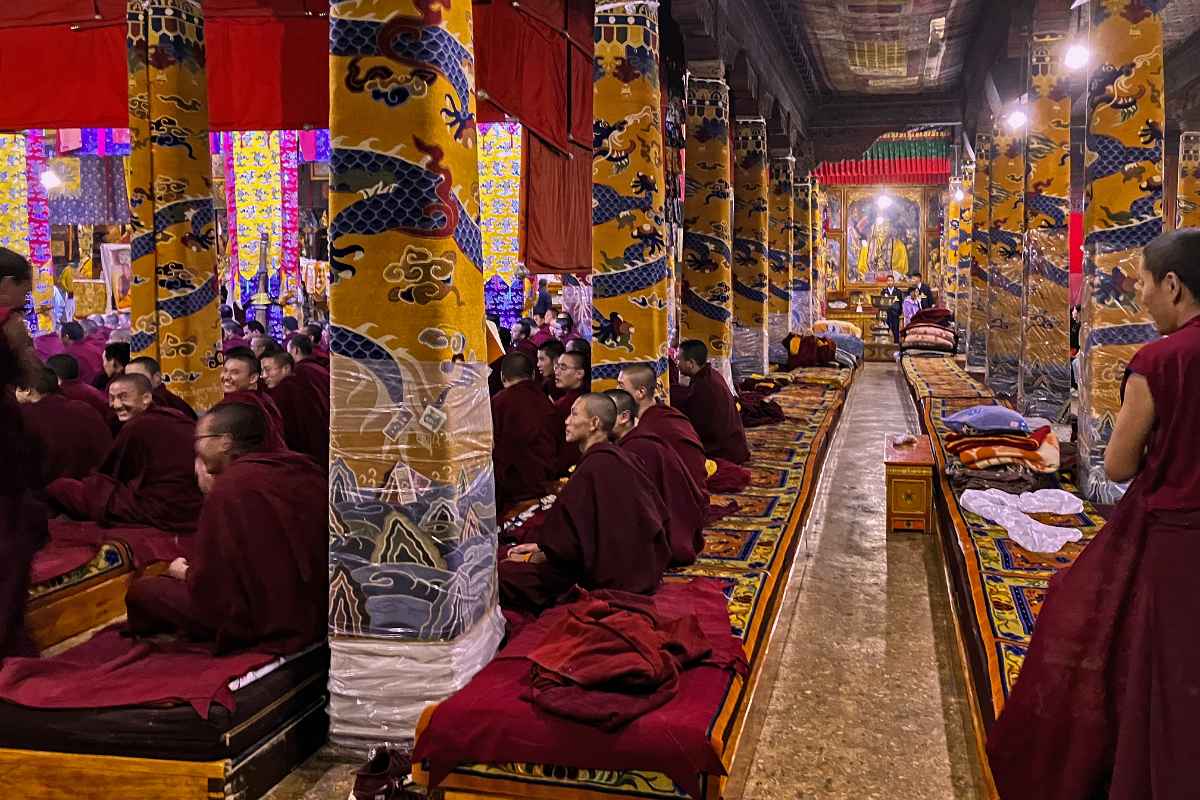 At a monks' examination, Sera Monastery