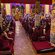 At a monks' examination, Sera Monastery