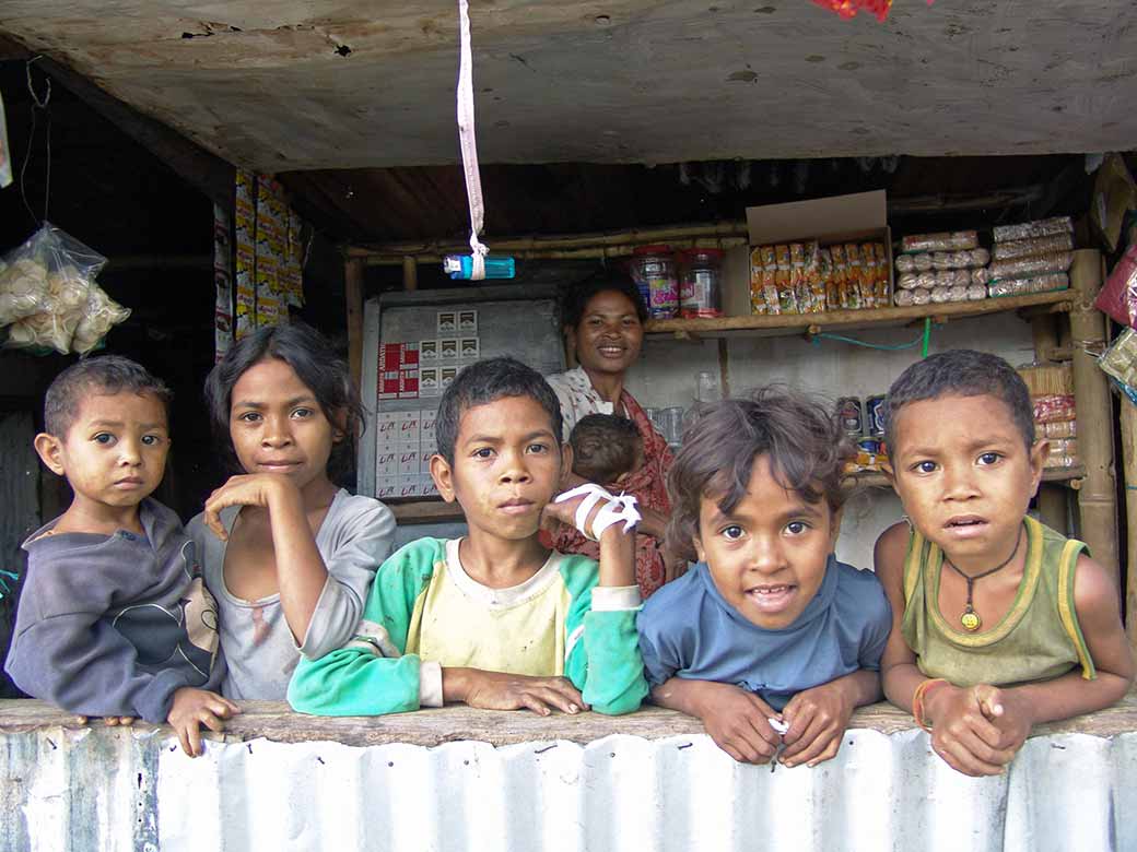 Children in shop