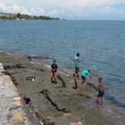 Fishing off the coast