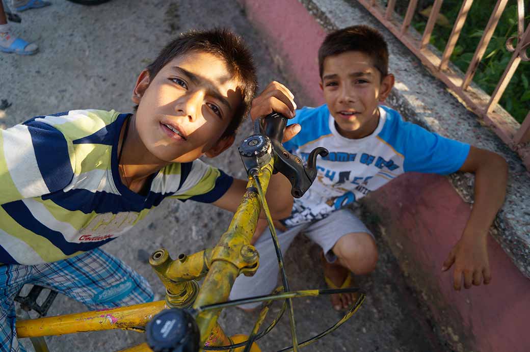 Boys with their bikes