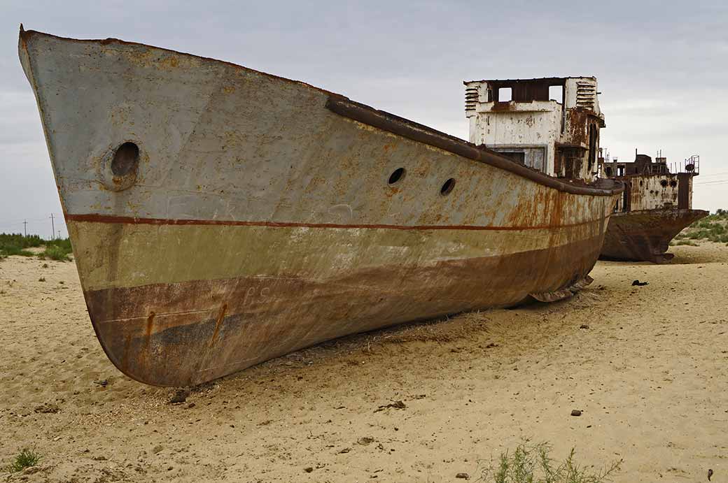 Rusting fishing trawlers