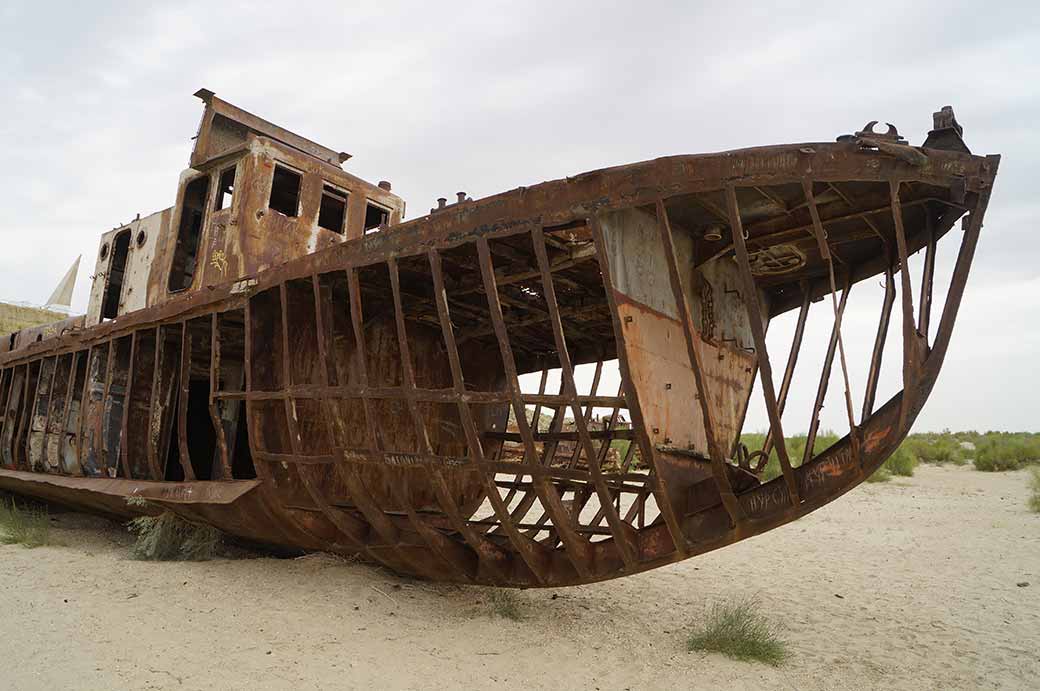 Rusting fishing trawler