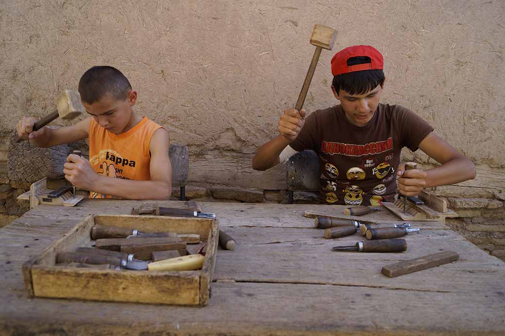 Young woodcarvers