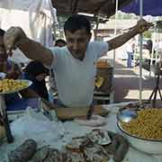 Selling chick peas, Qumtepa bazaar