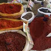 Selling spices, Qumtepa bazaar