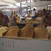 Selling carrots, Qumtepa bazaar