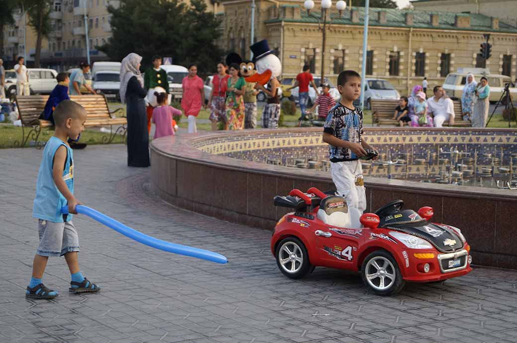 Riding small electric cars