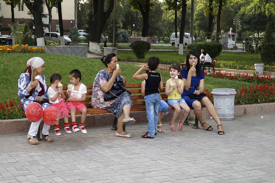 Family having ice cream