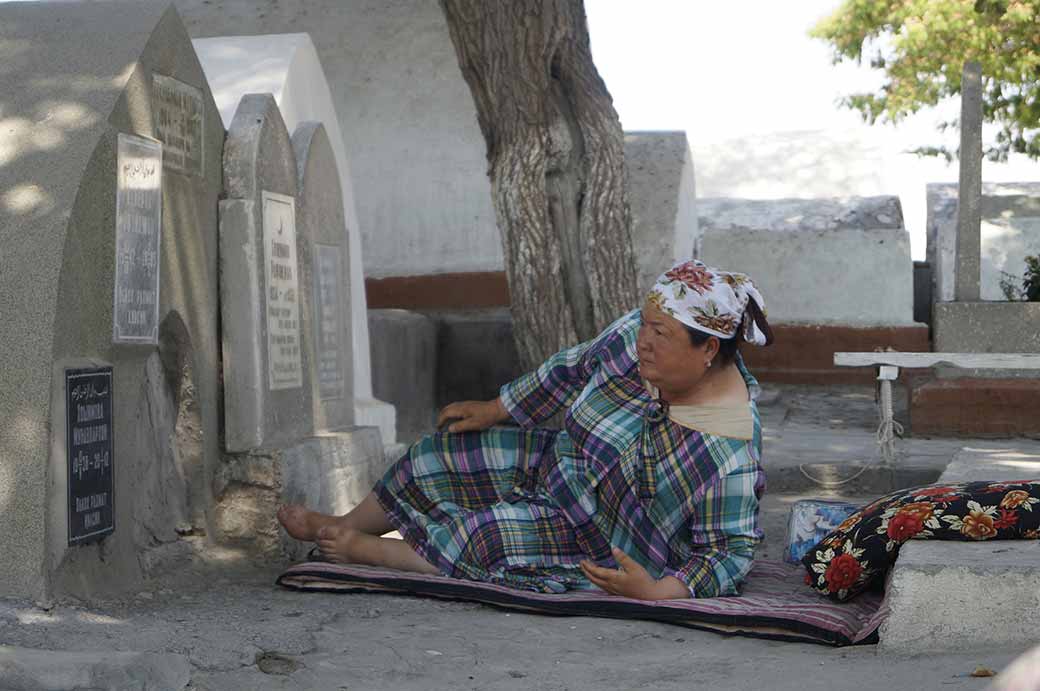 Woman at the tombs