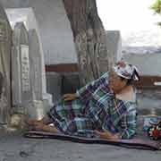 Woman at the tombs