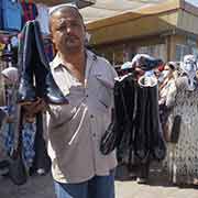 Selling boots, Qumtepa bazaar