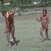 Boys with fruit