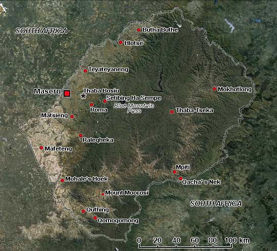 Map of Lesotho