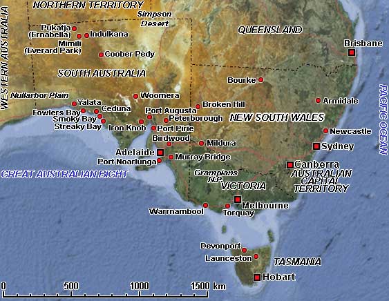 Map of South Eastern Australia