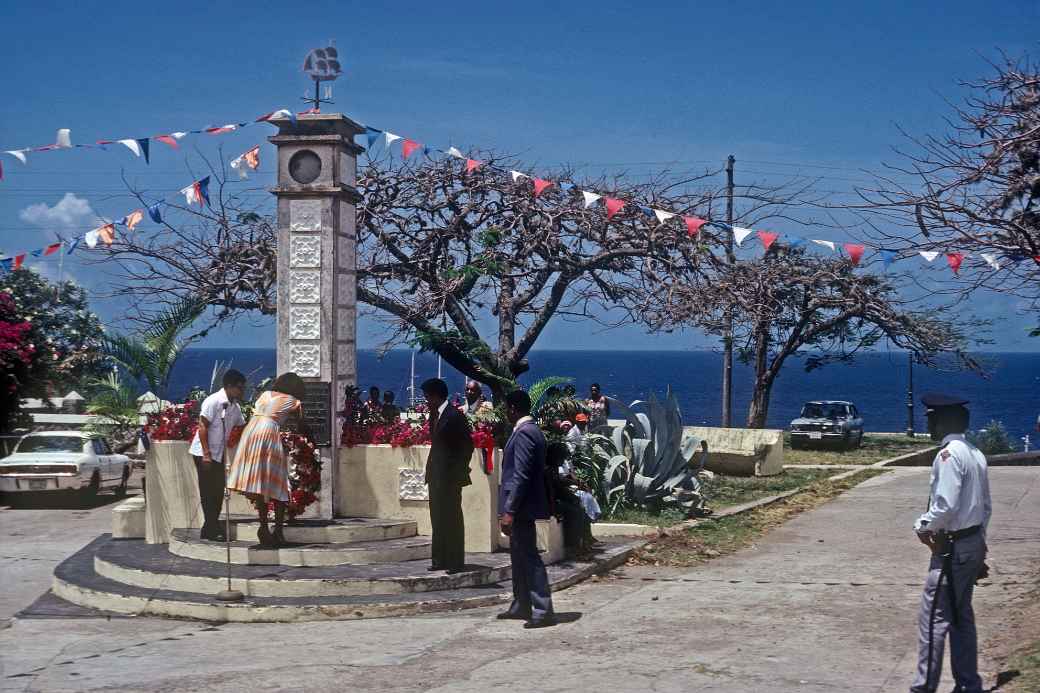 Laying a wreath