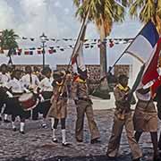 Boy scouts and drum band, Fort Oranje