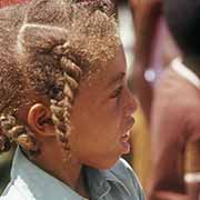 Boy with plaited hair