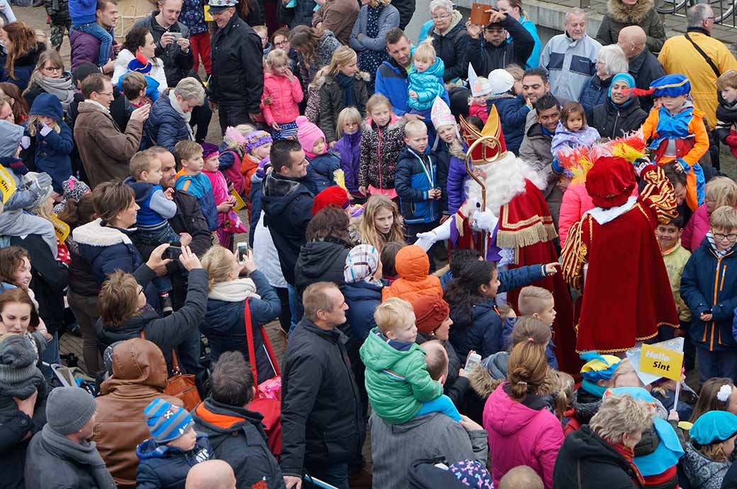 Sinterklaas and crowd