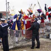 Sinterklaas coming ashore