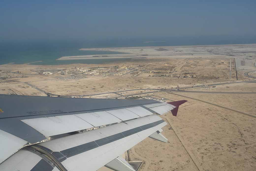 Flying over the desert