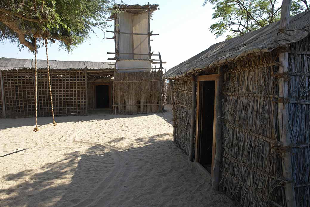 Huts and wind-tower