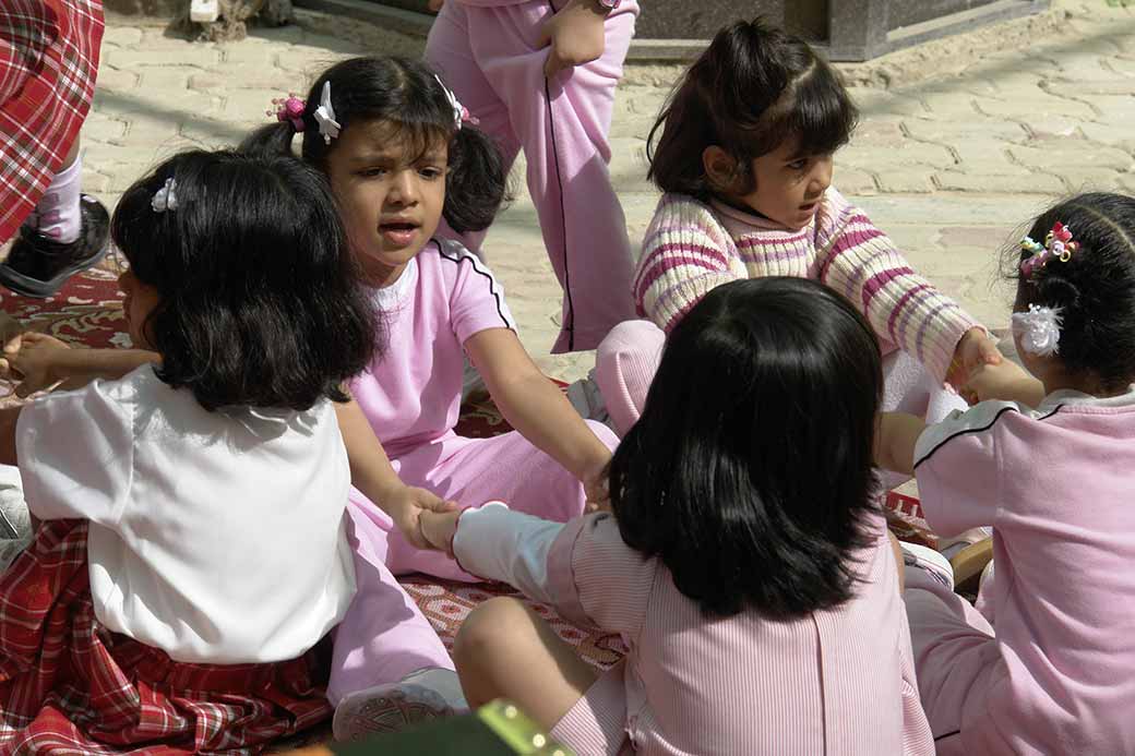 Kindergarten girls playing