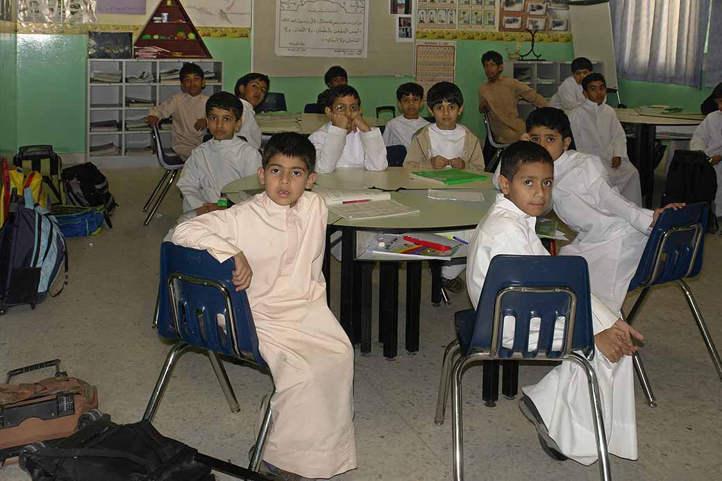 Boys in their classroom