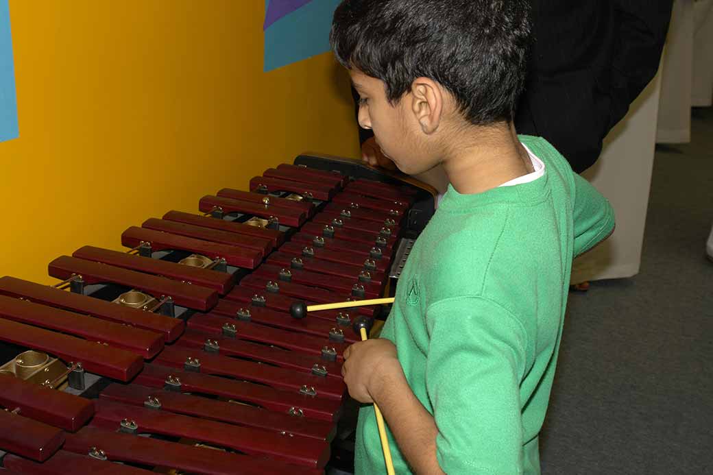 Playing a xylophone