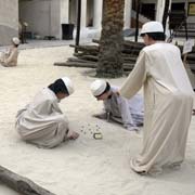 In the courtyard