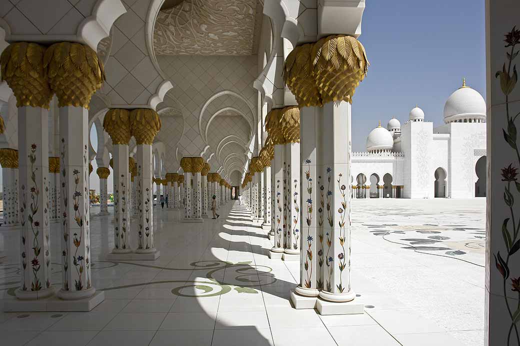 Collonade along courtyard