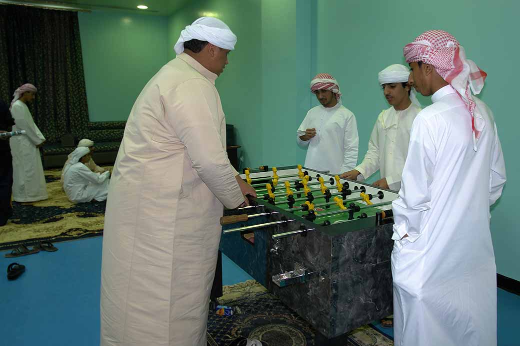 Playing table football