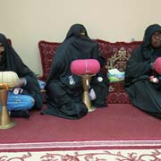 Women making embroidery