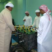 Playing table football