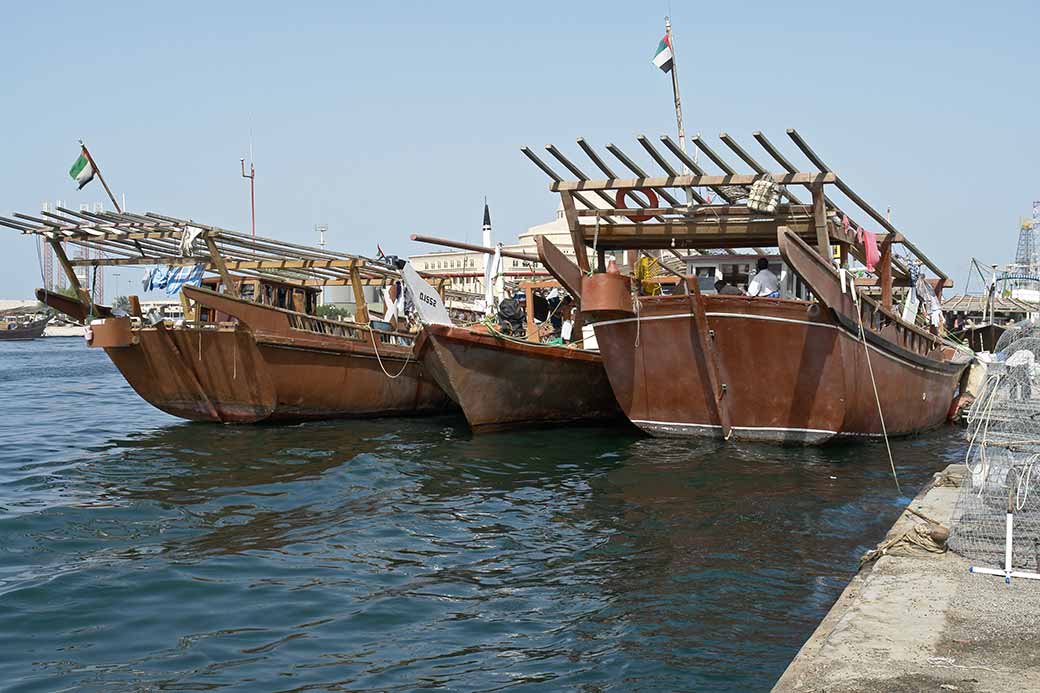 Dhows along Sharjah Creek